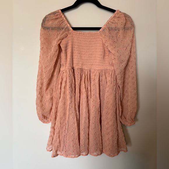 NWOT! FREE PEOPLE Malina Mini Dress In Sun Blush - Picture 6 of 7